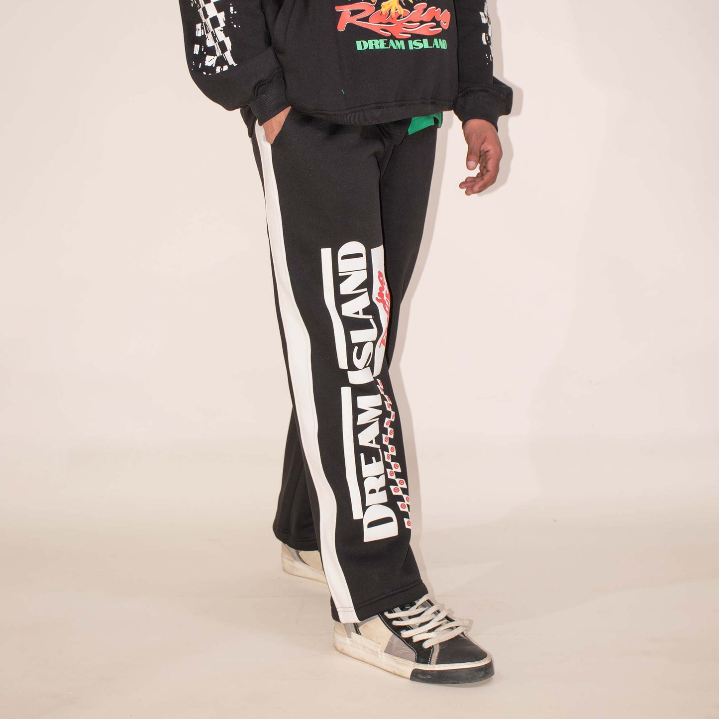 RACING SWEATPANTS - JET BLACK