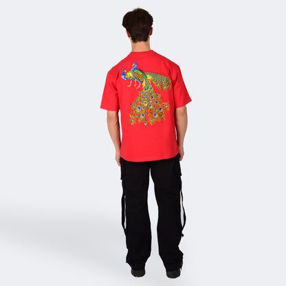 PEACOCK T-SHIRT - RED