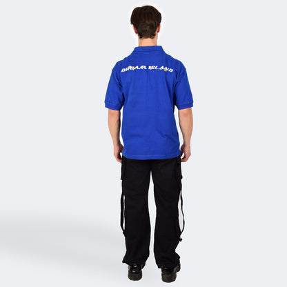 MAPLE LEAF POLO T-SHIRT - COBALT BLUE