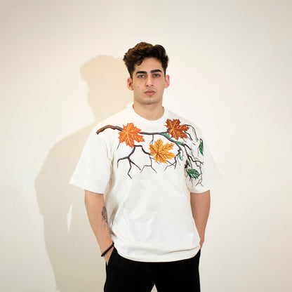 MAPLE LEAF T-SHIRT - VINTAGE WHITE