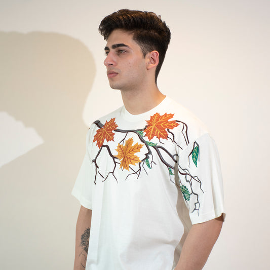 MAPLE LEAF T-SHIRT - VINTAGE WHITE