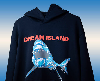 Twilight zone shark Hoodie in Navy blue