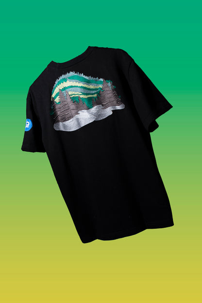 Northern lights T-shirt in jet black