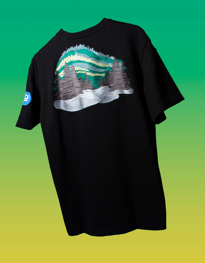 Northern lights T-shirt in jet black